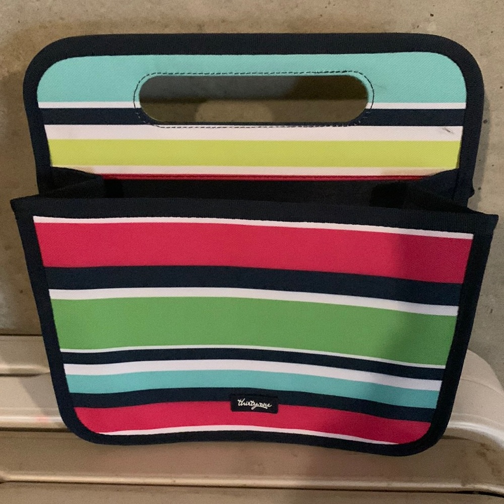 Thirty-one double duty storage. Can be used for a variety of items.
